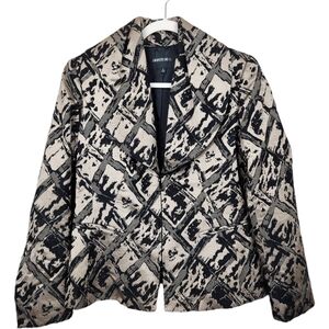Lafayette 148 New York Mohair Blend Diamond Pattern Blazer Jacket Women's Size 8